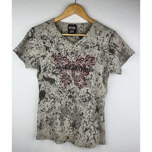 Harley Davidson Women’s Med Beaded Brown w/Black Speckles Short Sleeve T Shirt